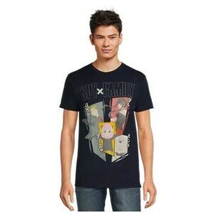 NWT Spy X Family Unisex Crew Neck Forger Family T-Shirt Blue Size Small